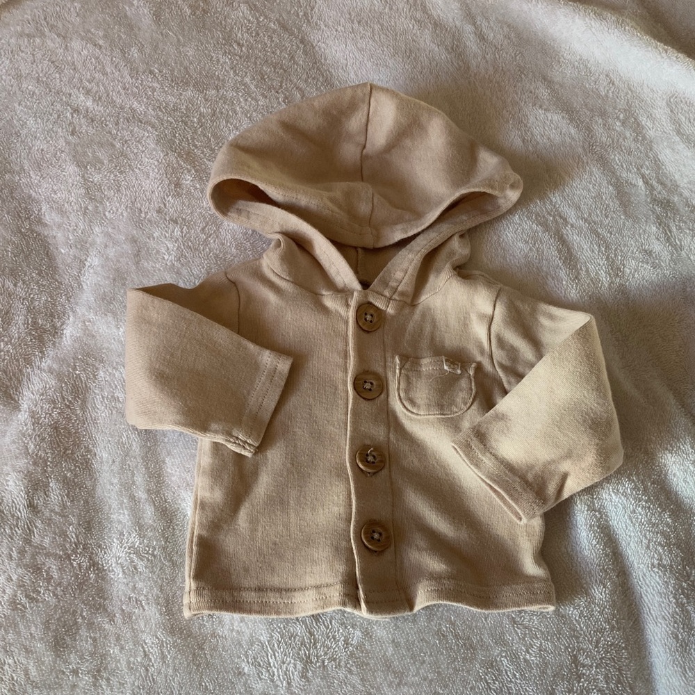 3 for $16 Carter’s Tan Hooded Baby Jacket with Buttons